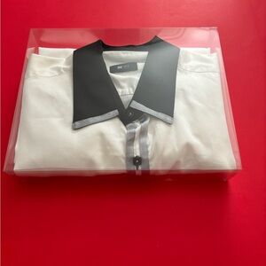 Rewind men’s dress shirt, black blue, and white size extra large